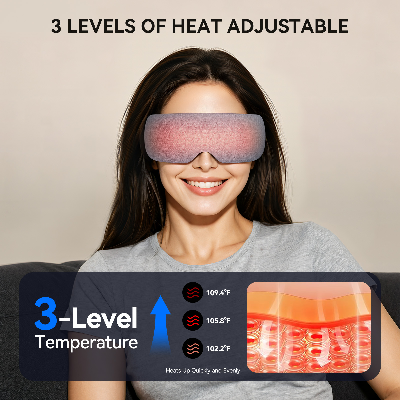 Eye Mask Heated - Yeni Akıllı Şarj Edilebilir Isıtmalı Bakım